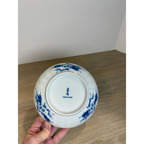 Sazanka Made in Japan Yellow Blue Floral Appetizer Plate 6.6" Porcelain Vintage - Picture 3 of 4